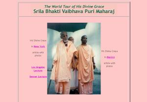    Srila B.V. Puri Maharaj Tour